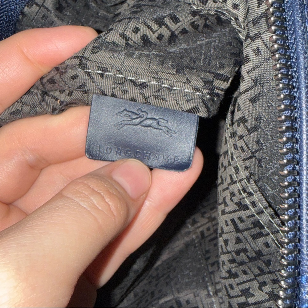 Dark Navy Blue Longchamp Le Pliage cuir - Picture 11 of 12